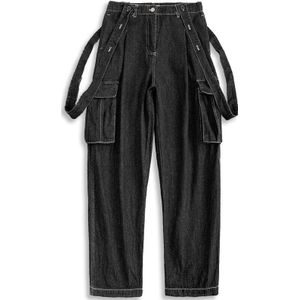 Streetwear Denim Cargo Broek Mannen Hip Hop Straight Vintage Zwarte Jeans 2XL Plus Size Hoge Taille Jeans Homme overalls