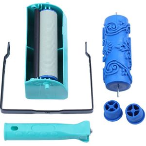 5 Inch Twee-Kleur Wanddecoratie Verf Coating Machine Roller Brush Tool 3D Patroon Behang Decoratie Schilderen Tool Plus 5inc