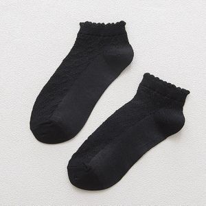 Effen Kleur Wit Zwart Beige Korte Sokken Voor Vrouwen Meisjes Lolita Kawaii Leuke Enkelsokken Harajuku Zomer Mesh Dunne Stroken sokken