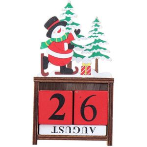 Hout Kalender Creatieve Mode Hout Kerst Kerstman Advent Kalender kinderen Tafel Decoratie Ornament