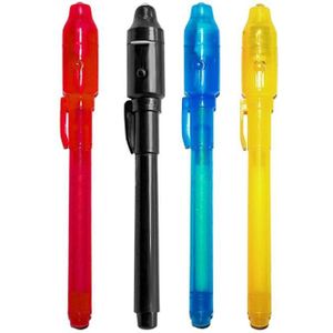 4/7 Pcs 2 In 1 Magic Lichtgevende Licht Pen Uv Schrijven Onzichtbare Inkt Pen Kid Speelgoed