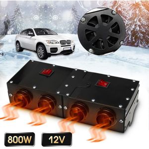 12V 800W Auto Voertuig Fan Heater Verwarming Warmer Voorruit Ontdooier Voorruitverluchting Fan Auto Heater Ontdooier 4 Port professionele