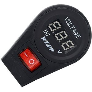 Motorfiets Waterdichte Rode Led Digitale Voltmeter Socket Schakelaar Dc 12Volt