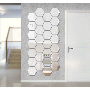 12Pcs Geometrische 3D Hexagon Spiegel Muursticker Home Decor Vergroten Woonkamer Verwijderbare Veiligheid 4 Maten Diy Muurstickers