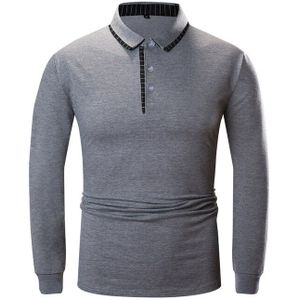 Najaar 100% Katoen Warme Lange Mouwen Effen Kleur Basic Polo Shirt Mannen Smart Casual Business Polo Shirt tops, 1003