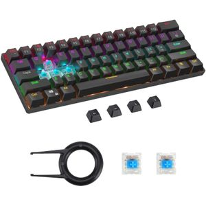 Rgb Backlit Gaming Keyboard Usb Wired Keybord Gamer Multimedia Toetsenbord 61 Toetsen Mechanische Spel Voor Pc Computer Notebook Laptop