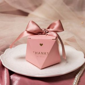 Creatieve Roze Dozen Snoep Bruiloft Gunsten En Box Feestartikelen Baby Shower Papier Chocolade Dozen Pakket ""Dank U