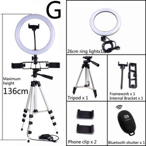 Selfie Video LED Ring Licht Draagbare Fotografie Dimbare Ring Lamp met Statief Telefoon Houder voor iPhone XS Max Galaxy S10 plus