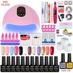 Manicure Set 18/12 Kleuren Nagellak Met Nail Boor Machine Nail Lamp Acryl Kit Nail Art Gereedschap Nail Art Decoraties nail Set
