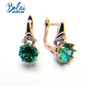 Bolaijewelry, Gemaakt green emerald sluiting earring 925 sterling zilver rose goud sieraden voor meisjes beste cadeau