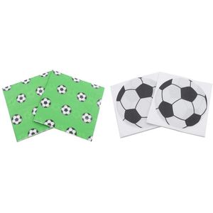 200 Stuks Gedrukt Feature Voetbal Patroon Papier Servetten Green & Black & White & Wit & Zwart