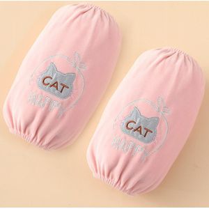 Winter Cartoon Kinderen Leuke Flanel Oversleeves Student Volwassen Kantoor Donsjack Anti-Fouling En Vuile-Slip Oversleeves