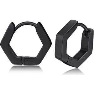 Hexagon Oorbellen Voor Mannen Vrouwen Geometrie Hex Huggies Roestvrij Staal Moderne Unieke Earring Unisex Sieraden