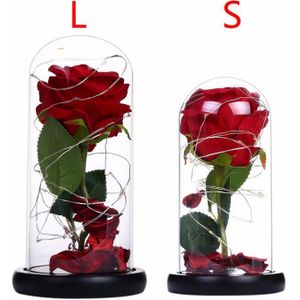 Led Creatieve Romantische Cadeau Rose Lamp Eeuwige Bloem Licht Glas Cover Bruiloft Romantische Valentijnsdag