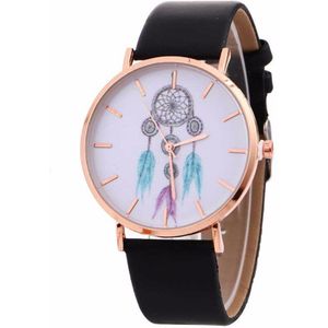 Relojes Para Mujer Dames Casual Horloges Dream Catcher Quartz Horloge Lederen Riem Riem Vrouwen Horloges Jurk Klok # D