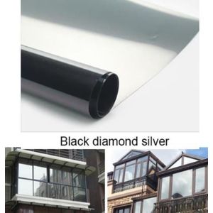 Zwarte Diamant Zilveren Waterdichte Glasfolie Spiegel Zilver Isolatie Stickers Uv Afwijzing Privacy Window Tint Films