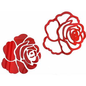 Grensoverschrijdende Rose Ps Spiegel Muursticker Woonkamer Valentijnsdag Decoratie Spiegel Sticker