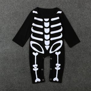 TANGUOANT Baby Meisjes Jongens Halloween Rompertjes Pasgeboren Kids Party Kostuum Festival Kleding Lange Sheeve Schedel Baby Romper