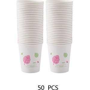 50Pcs Wegwerp Bekers Kan Worden Gevuld Met 250Ml Verdikte Ruwe Houtpulp Water Cup Koffie Soja-melk bean Sap Melk Thee Warme Drank