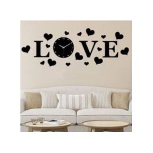 Hlo 2022 Hart Dacht Decoratieve Wandklok Woonkamer Slaapkamer 100% Mdf Zwart Lieveling Namen Horloge Murale