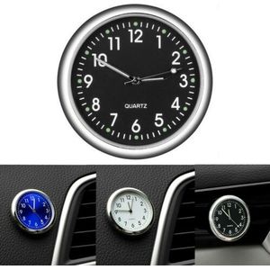 Mini Lichtgevende Quartz Analoog Horloge Stick-On Klok Voor Auto