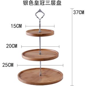 Europese Bamboe En Hout Drie-Layer Fruit Snack Tray Met Plank Moderne Thuis Multi Afternoon Tea Snoep Snack Cake dessert Frame