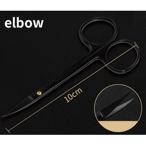 Oogheelkunde Porselein Zwart Handvat Schaar Wolfraam Carbon Stalen Dubbele Ooglid 10Cm Plastic Eye Tool Rechte Gebogen Tip