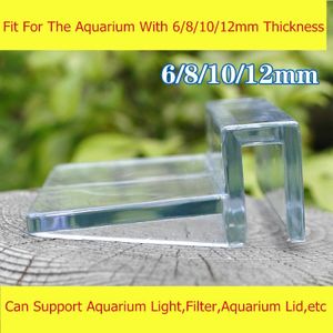 4 Stuks Per Lot Acryl Beugel Voor 6/8/10/12Mm Aquarium Aquarium Clip Plank lamp Rack Ondersteuning Houder Vaste Cover Filter AT011