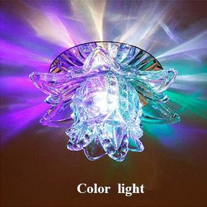 Kleurrijke Led Lotus Kristallen Kroonluchter Plafond Licht Spot Light Voor Gangen Balkons Gangen Creatieve Plafonnier Armatuur