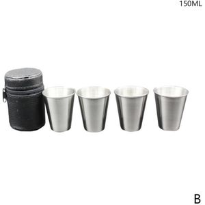 70Ml/150Ml Drank Metalen Cup Roestvrij Staal Kleine Glazen Kopjes Koffie 4 Cup Wijn Camping Geest Mok set Plus Drinken Glas S O6A7