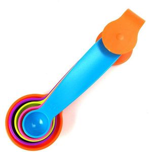5 Pcs Plastic Multicolor Maatlepels Kleurrijke Suiker Taart Patisserie Bakken Tools Draagbare Keuken Gadgets Cook Accessoires