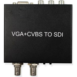 VGA naar SDI Converter Adapter VGA + CVBS naar SDI Ondersteuning Full-HD/SD-SDI/3G-SDI 2 SDI poorten
