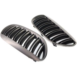 2 Stuks Zwart Abs Dubbele Lijn Front Nieren Grill Voor Bmw E63