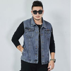 Mannen Denim Shirt Vest Vier Seizoen Zomer Oversize Grote M-8XL Vet Grote Jas Mannelijke Mode Kleding
