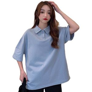 Wit Shirt Vrouwen Zomer Polo Shirt Vrouwen Koreaanse Stijl Mode Vrouwen Kleding Korte Mouw Vrouwen Shirt Losse tops Shirt
