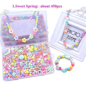 Colorful Stringing Beads Toy DIY Jewelry For Children Necklace Bracelet Crafts Kits 24 Grids