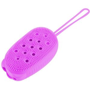 Creatieve Dubbelzijdige Siliconen Douche Borstel Body Scrubber Massage Borstel Huid Gereedschap Badkamer Terug Wrijven Badproducten