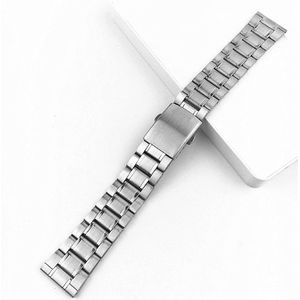 Roestvrij Stalen Horloge Band Pols Armband Zilver Kleur Metalen Horlogeband Met Vouwsluiting Voor Mannen Women16/18/20/22Mm
