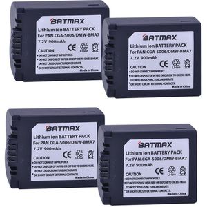 Batmax CGA-S006 Cgr S006E S006 Batterij + Led Dual Usb Charger Met Type C Voor Panasonic DMC-FZ7 FZ8 FZ18 FZ28 FZ30 FZ35 FZ38 FZ50