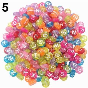 100 Stuks Diy Handgemaakte Willekeurige Alfabet/Letter Acryl Kubus Spacer Losse Kralen Sieraden Maken Benodigdheden