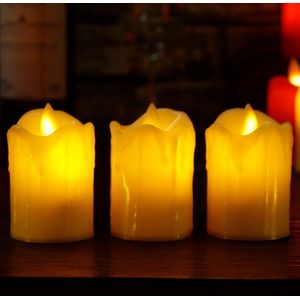3 Stks/partij Led Vlamloze Kaars Plastic Gesimuleerde Vlam Led Verjaardag Kaars Verlichting Kerst Wedding Party Home Decoration