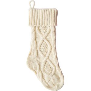 Sok Kerst Gebreide Kousen Decor Festival Bag Haard Xmas Tree Opknoping Ornamenten Decor Rood Wit Kerst Sok