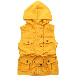 3 kleuren Kids Meisjes Jongens Baby kleding Vest Jas Hooded Vest Lente Uitloper Jas mouwloze Tops 1 2 3 4 5 jaar