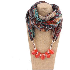 Hars Hanger Sjaals Mujer Zomer Sieraden Hanger Sjaals Ketting Boho Print Kleding Accessoires Chiffon Ring Sjaals