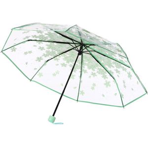 Paraplu Transparant Multicolor Clear Paraplu Kersenbloesem Paddestoel Apollo Sakura 3 Vouw Creatieve Lange Handvat Paraplu