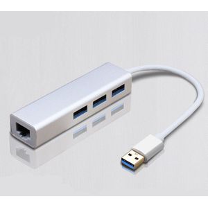 Usb 3.0 Hub Type C Naar Ethernet Netwerk Adapter 1000 Mbps RJ45 Usb-C Met 3 Usb 3.0 Poorten usb Splitter Voor Macbook Pro