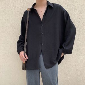 Zomer mannen Ijs Zijde Stof Wit Overhemd Mannelijke Zonnebrandcrème Kleding Franse Manchet Heren Trend Shirts Plus size M-2XL