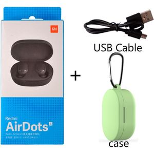 Xiaomi Redmi Airdots S Draadloze Bluetooth 5.0 Draadloze Bluetooth 5.0 Tws Oortelefoon In-Ear Stereo Bass Met Case Opladen kabel