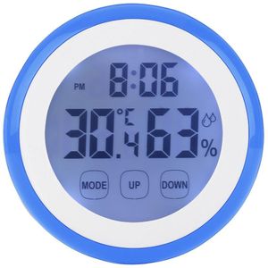 Plastic Digitale LCD Elektronische Vochtigheid Temperatuur Tijd Functie Wandklok Thermometer Hygrometer Met Black Light Klokken
