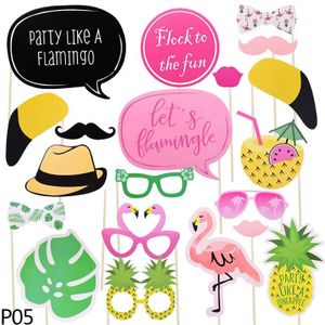 Hawaii Photo Booth Props Grappige Masker Bruid Om Bruiloft Verjaardag Carnaval Party Flamingo Photobooth Props Tropische Zomer Supply